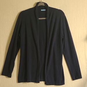 J. McLaughlin Elegant Jersey Navy Open Cardigan Size Medium